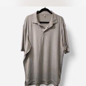 Peter Millar Gray Striped Polo Shirt